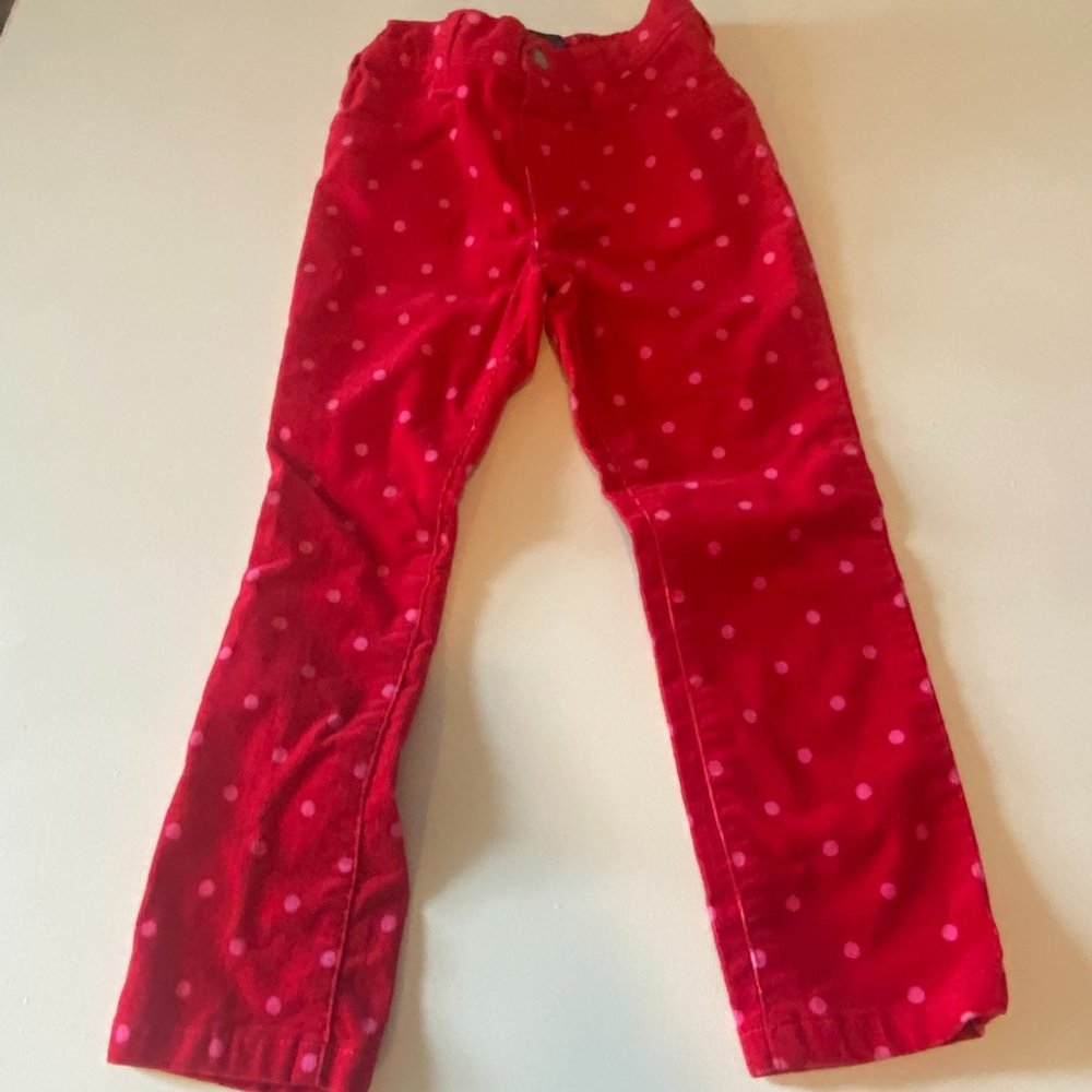 Children's Place Red Corduroy Jegging Pink Dots